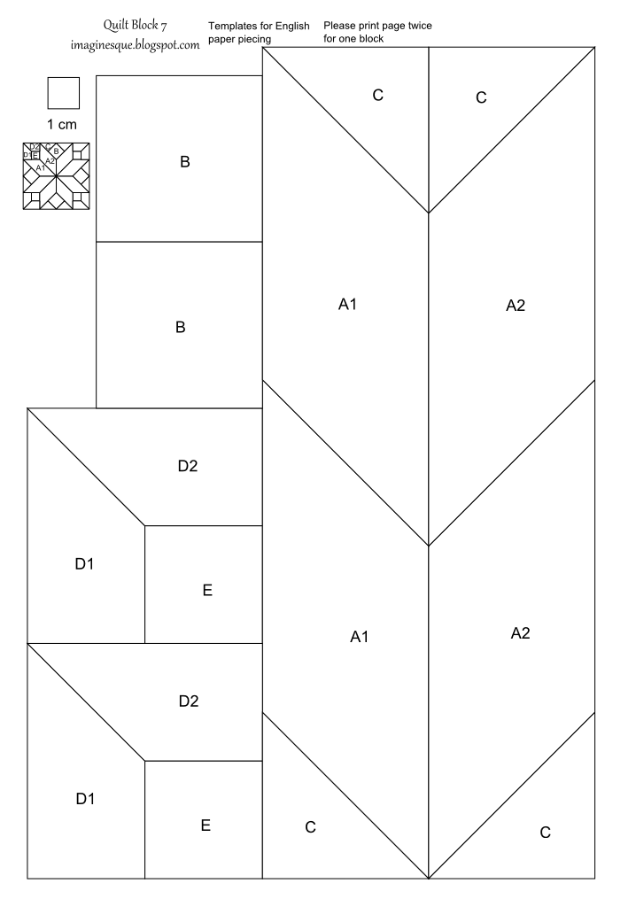 Imaginesque Quilt Block 7 Pattern And Template