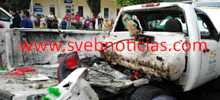 Explota tanque de gas de una camioneta durante peregrinacion en Nogales Veracruz