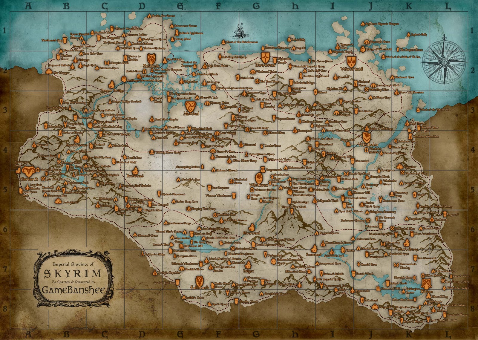mapa skyrim localizaciones