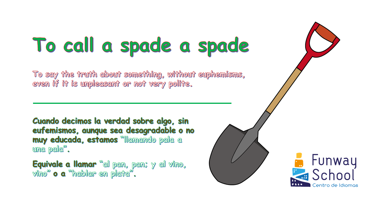 Estantes en el aula Idioms (XCII) "To call a spade a spade"