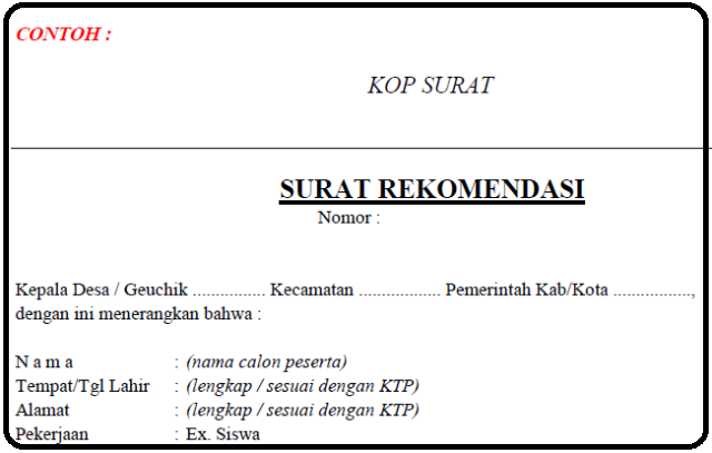 Contoh Surat Rekomendasi Yang Baik Dan Benar List Kerja