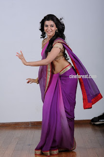 Samantha Spicy Look in Violet Saree in a Photoshoot HQ