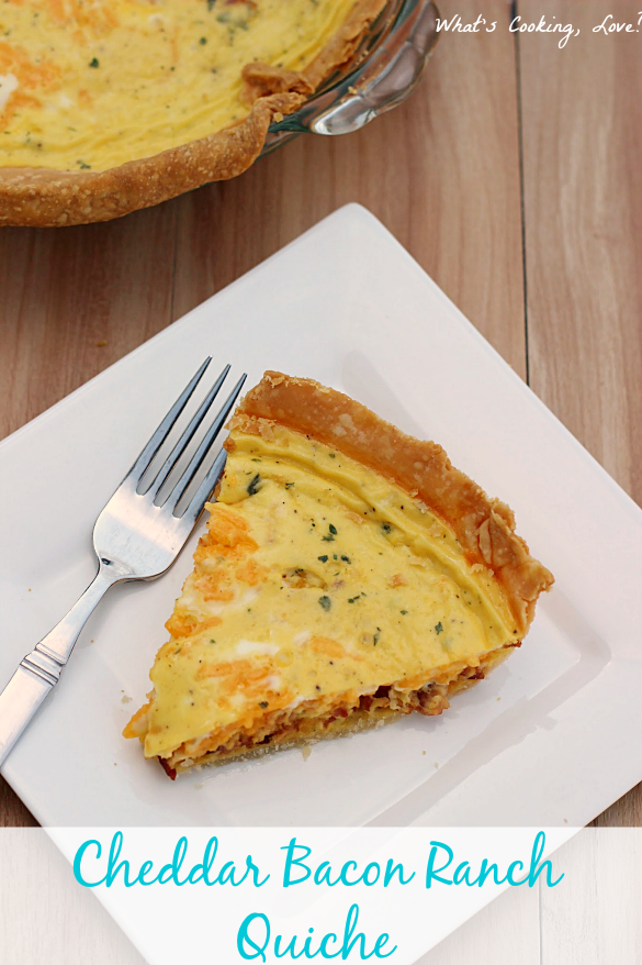 Cheddar Bacon Ranch Quiche - Whats Cooking Love?