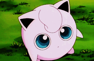 A super cute pokemon, Jigglypuff, puffs up in frustration.
