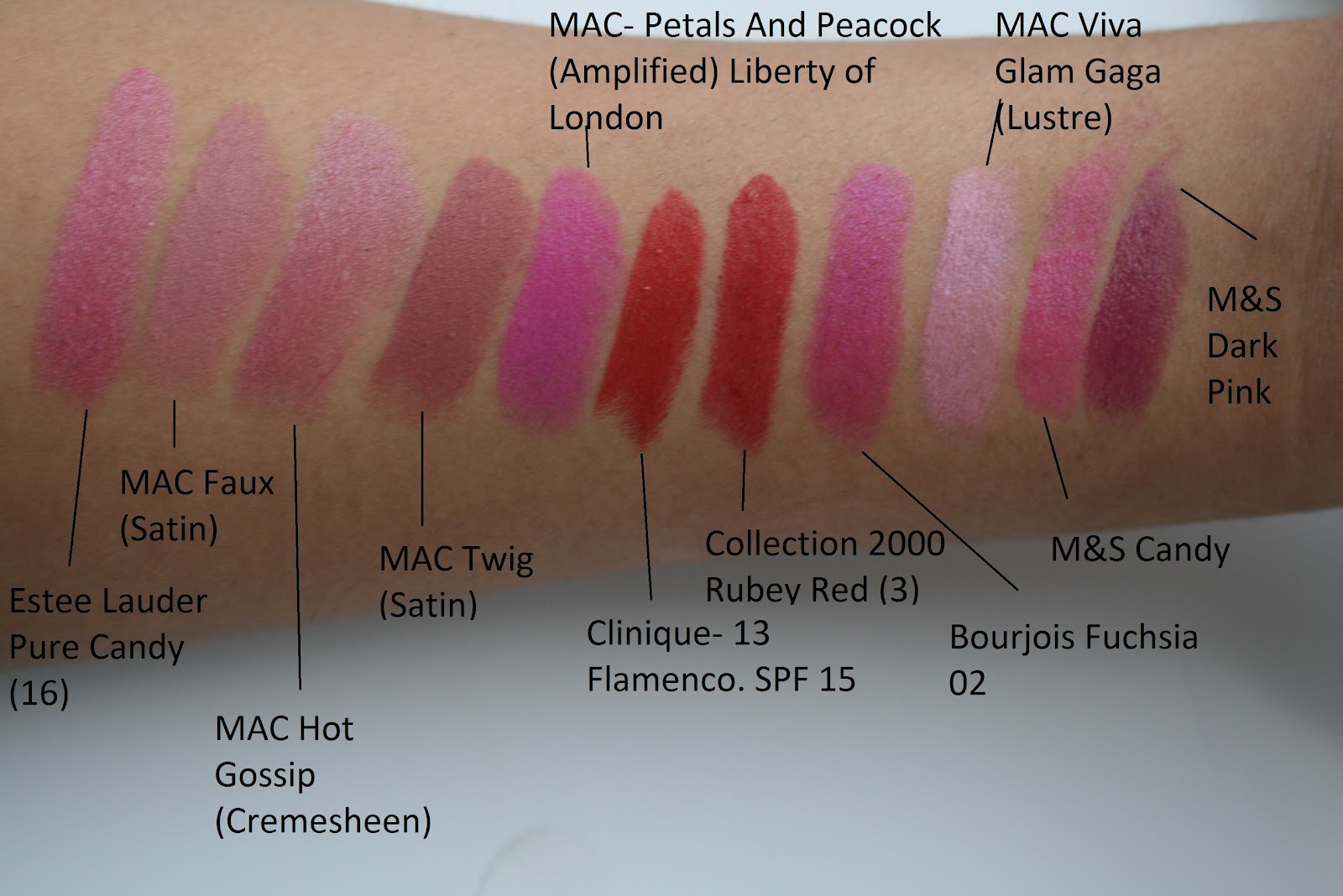 My lipstick collection swatches MAC, Rimmel. 