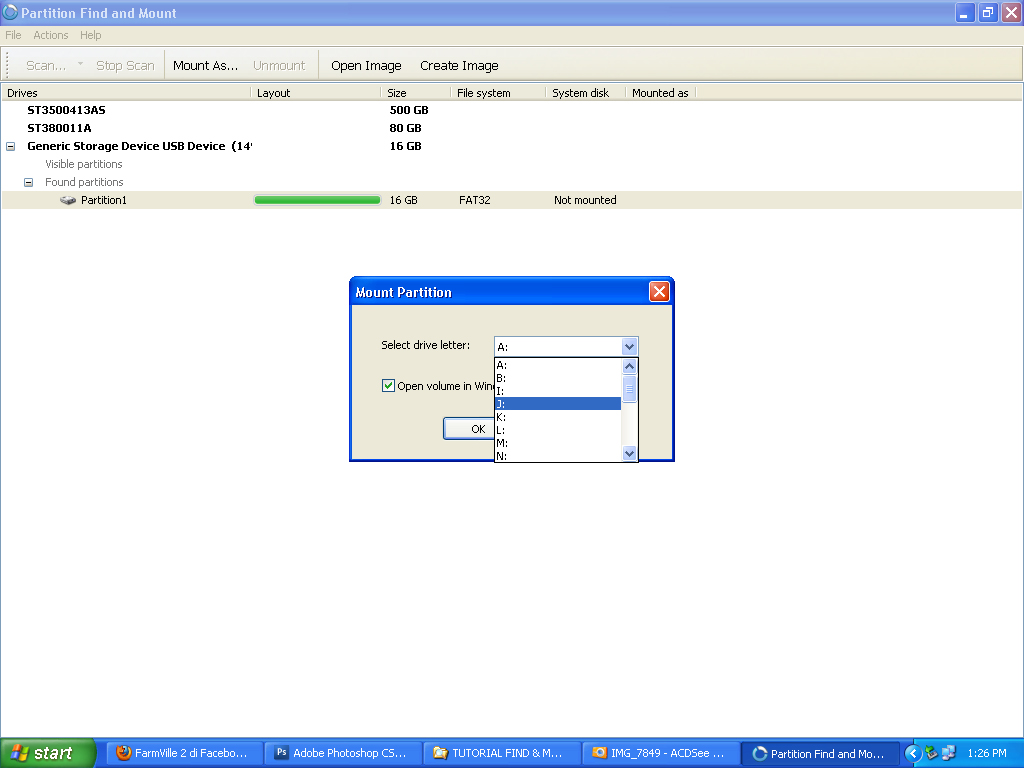 Partition not found. Partition not found