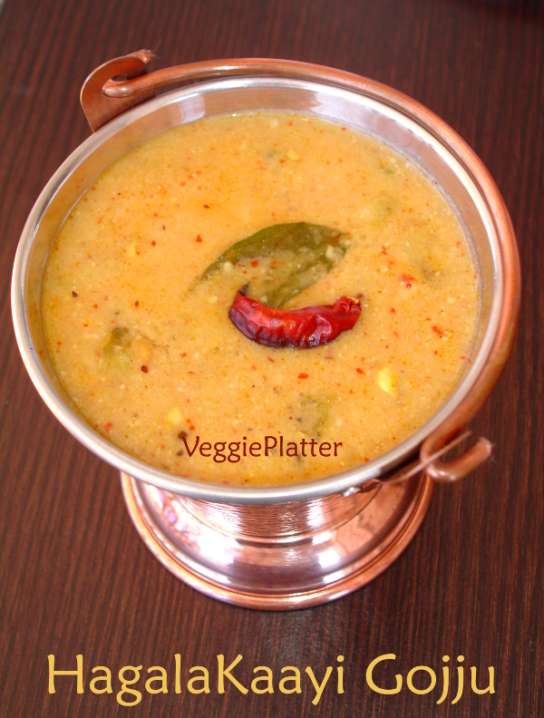 Veggie Platter Hagalakaayi Gojju / Bitter Gourd Gojju