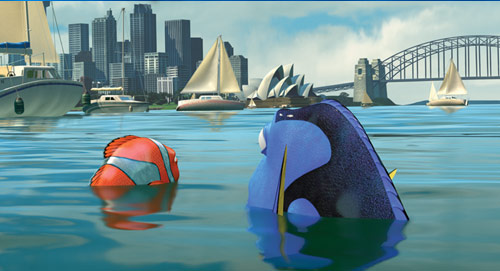 Sydney Harbor in Finding Nemo 2003 animatedfilmreviews.filminspector.com
