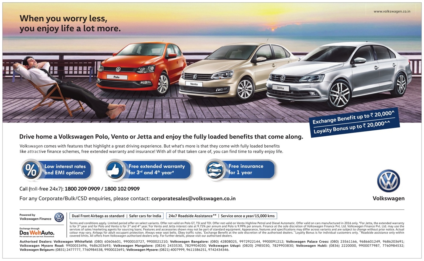 Amazing discount offers on Volkswagen Polo, Vento and Jetta