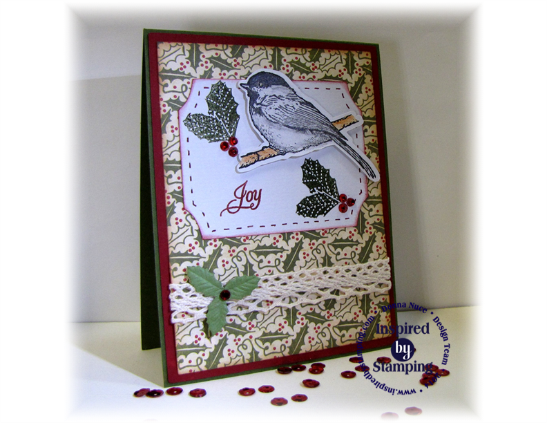 Inspired by Stamping, CraftyColonel, Winter Birds, Elegant Christmas Sentiment, Build A Stocking, Card, Christmas