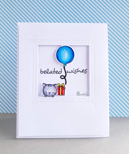 Mftstamps, CAS card, cas, Belated wishes card, Cards by ishani, Birthday card, masculine birthday card, Card for him, Quillish, 