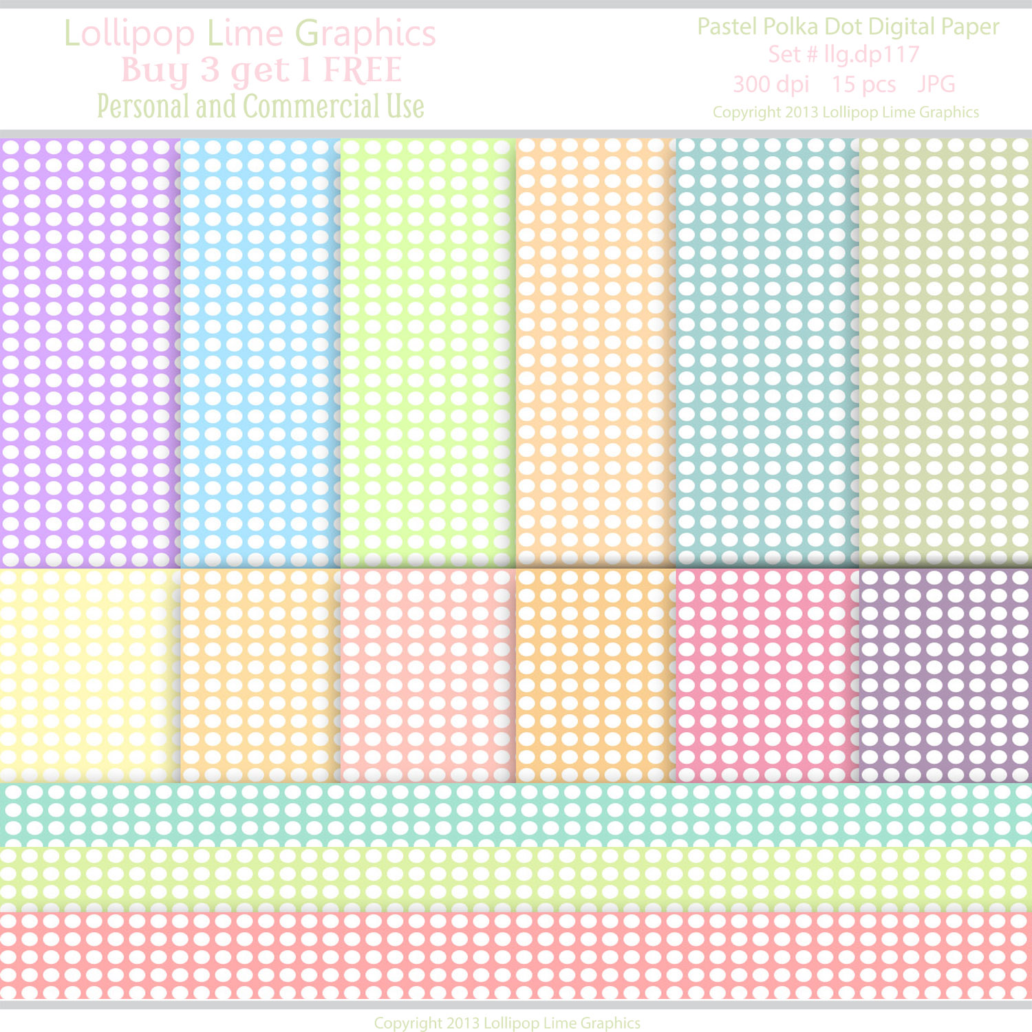 Lollipop Lime Graphics Pastel Digital Papers