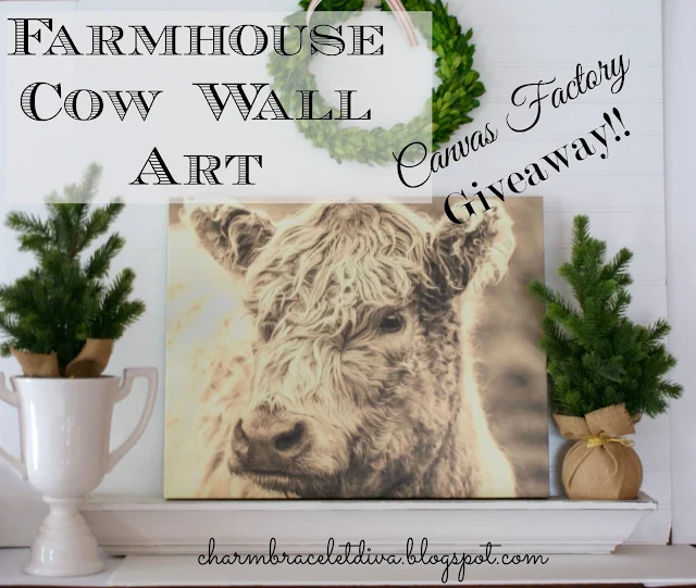 Farmhouse Scottish Highland cow wall art canvas