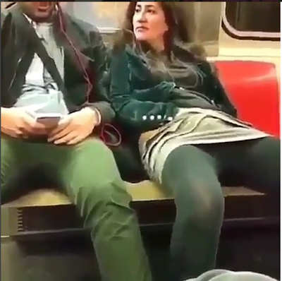 Haaa... lady caught masturbating publicly on a train (Watch)