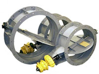 Round dampers with pneumatic vane type drives