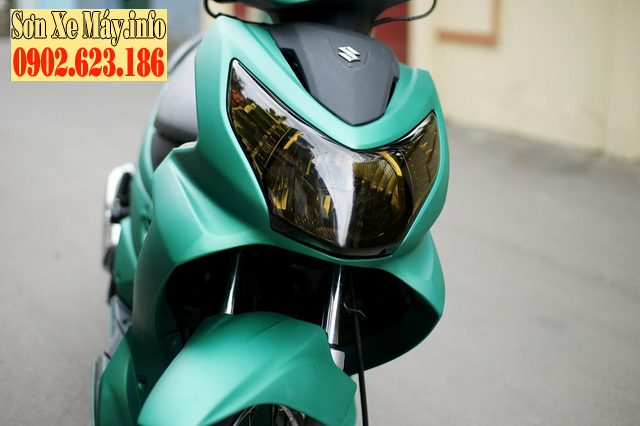 Sơn xe Hayate màu xanh dương nhám cực đẹp