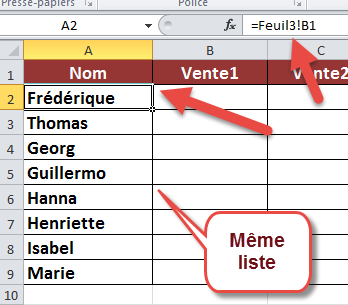 Mise à jour - coller avec liaison Mise à jour - coller avec liaison