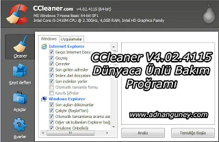 CCleaner Bilgisayar temizlik proğramı
