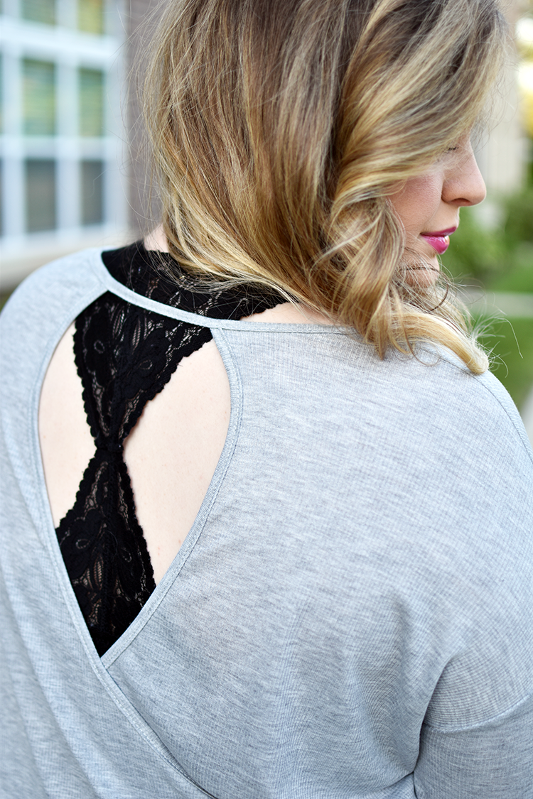 open back shirt with bralette
