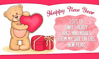 wife love teddy bear card new year