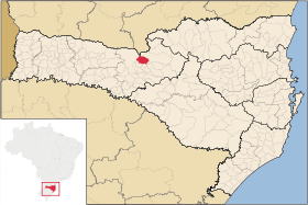 Localização de Macieira no mapa de Santa Catarina