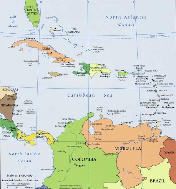 image: Caribbean Islands Political Map