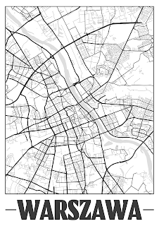 Plakat plan miasta Warszawa