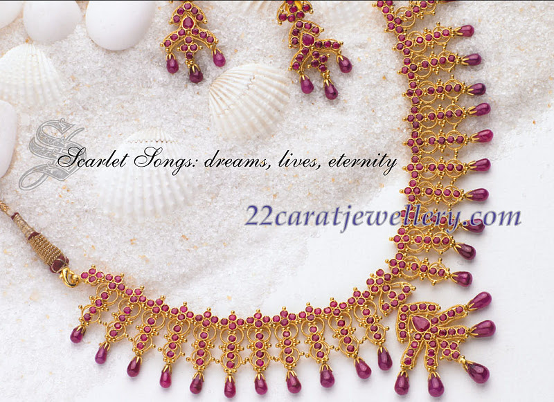 22K Gold Rubies & Emeralds Sets -Indian Gold Jewelry -Buy Online