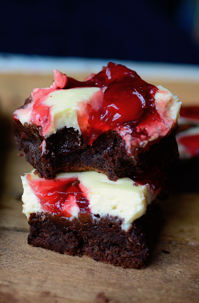 Yammie's Noshery Cherry Cheesecake Swirl Brownies {Plus Big News x2!)