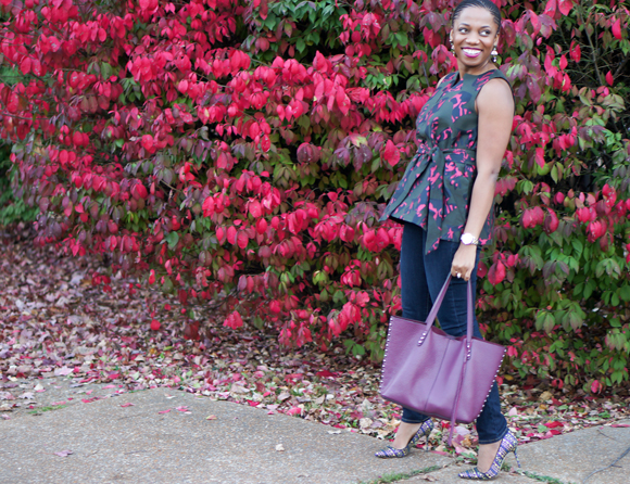 Styling the Banana Republic Pieced Jacquard Top - Economy of Style