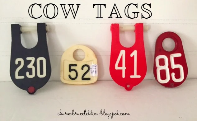 Vintage cow tags