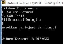 Program Pascal menghitung volume kerucut - Sekala Niskala™