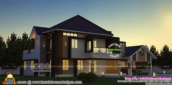 Beautiful western model sloping roof house architecture