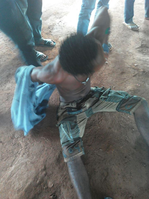 2aa Photos: Suspected 'robber' narrowly escapes lynching in Benue State