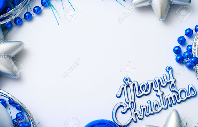 plane white finish with blue colour balls christmas card greetings