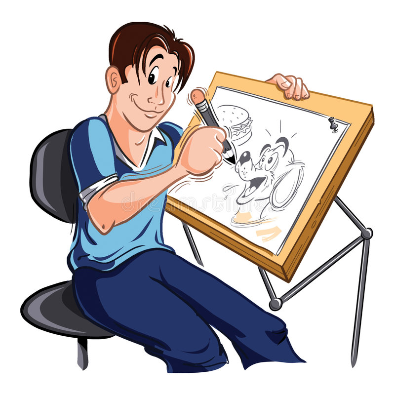 Cartoon Artist Drawing Images ~ Artist Cartoon Character Illustration ...