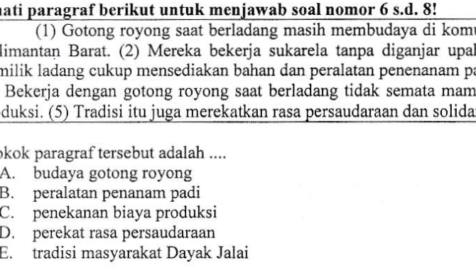 Contoh Soal Ide Pokok Paragraf Contoh Soal Ide Pokok Paragraf