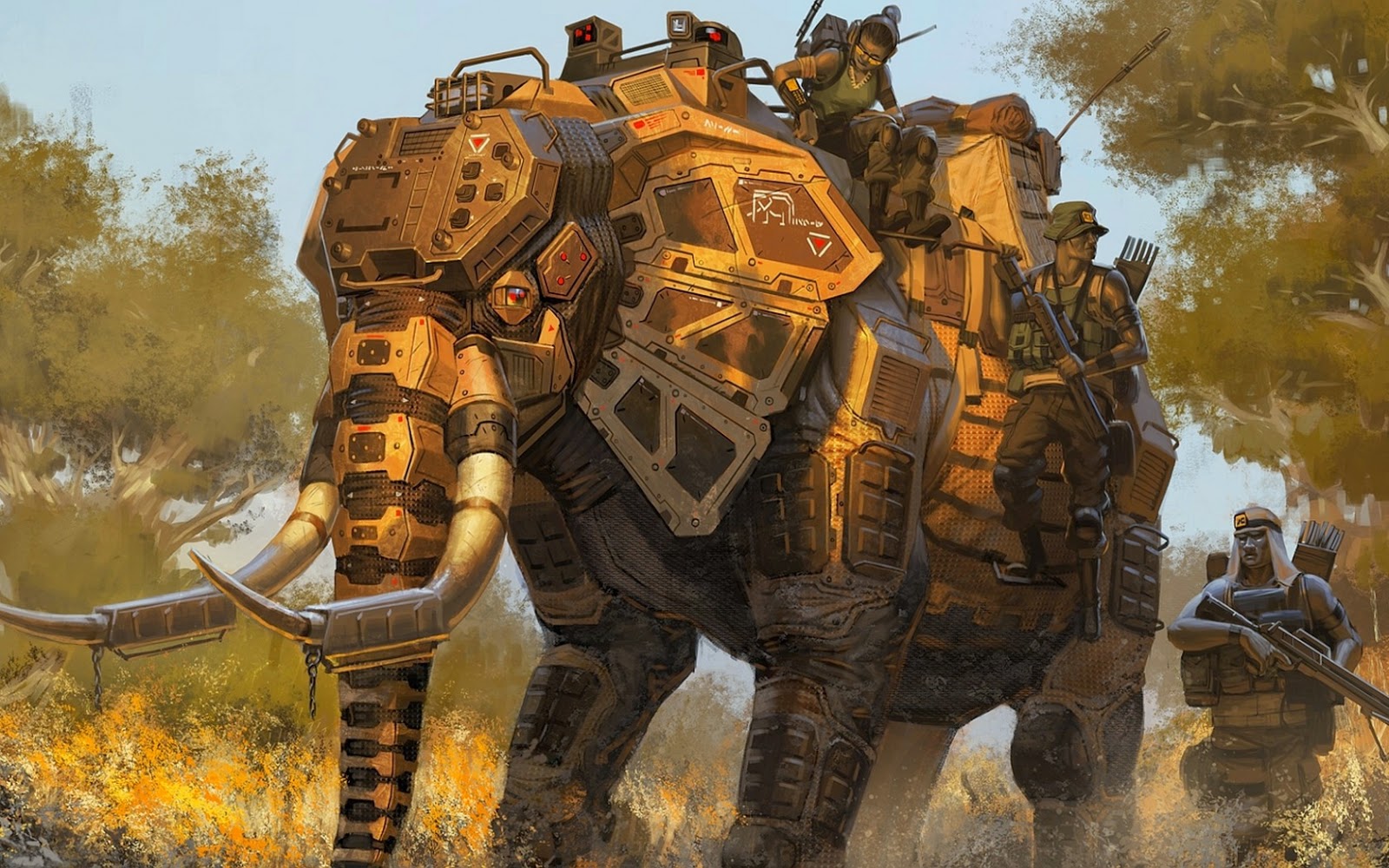 3d elephant robot anime wallpaper image wallpaper theme