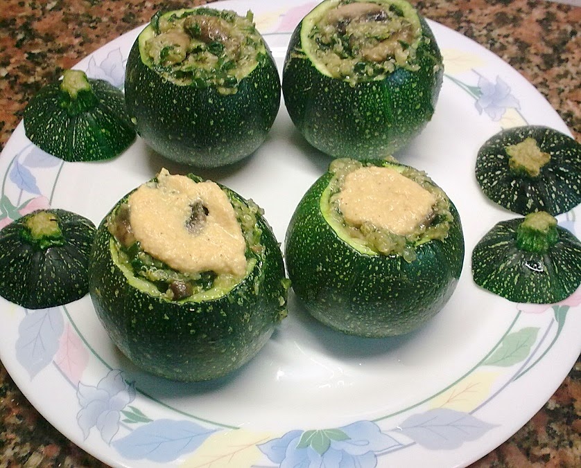 Calabacines Redondos Rellenos de Quinoa y Espinacas