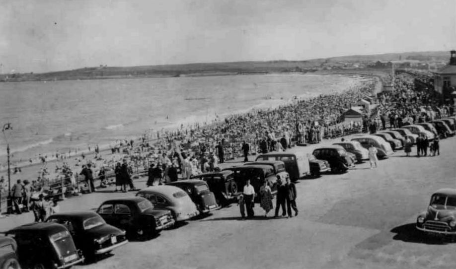 Tour Scotland Old Photograph Cars By The Beach In Aberdeen Scotland
