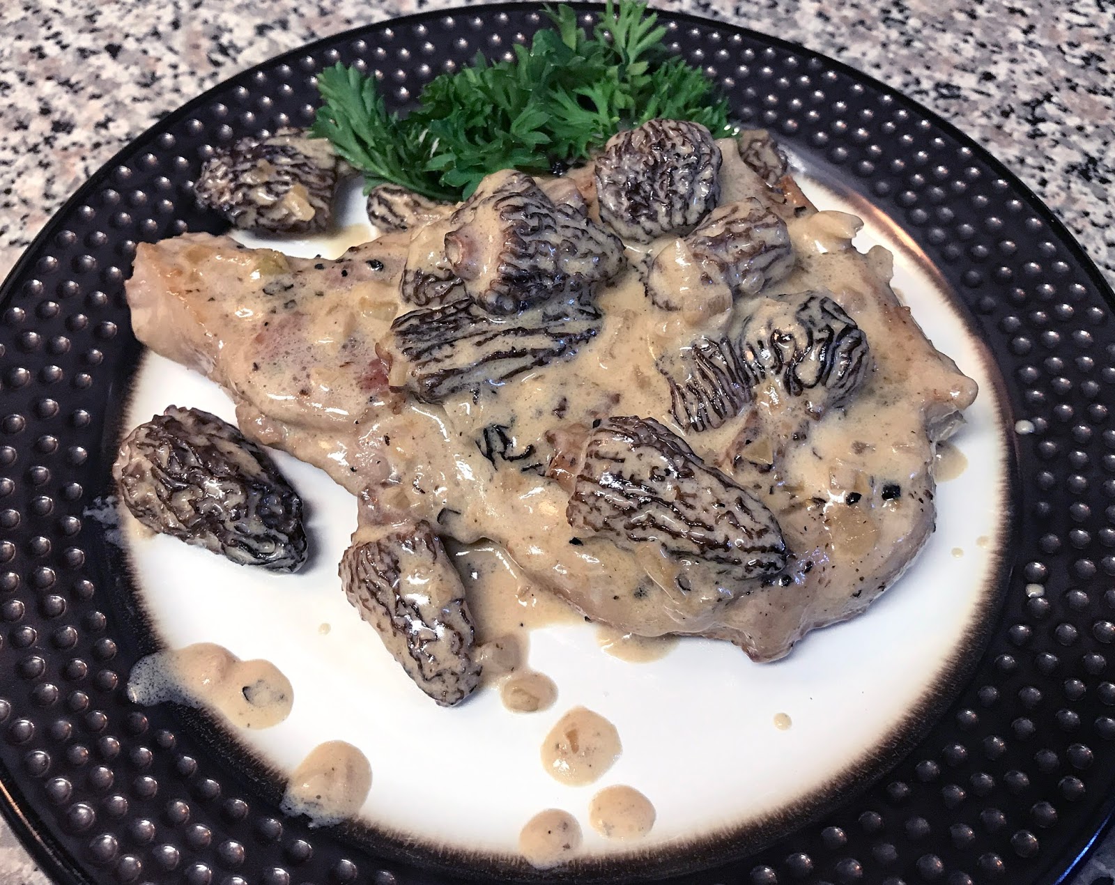 Culturally Confused Dash of Savory Pork Chops with Morel Brandy Cream
