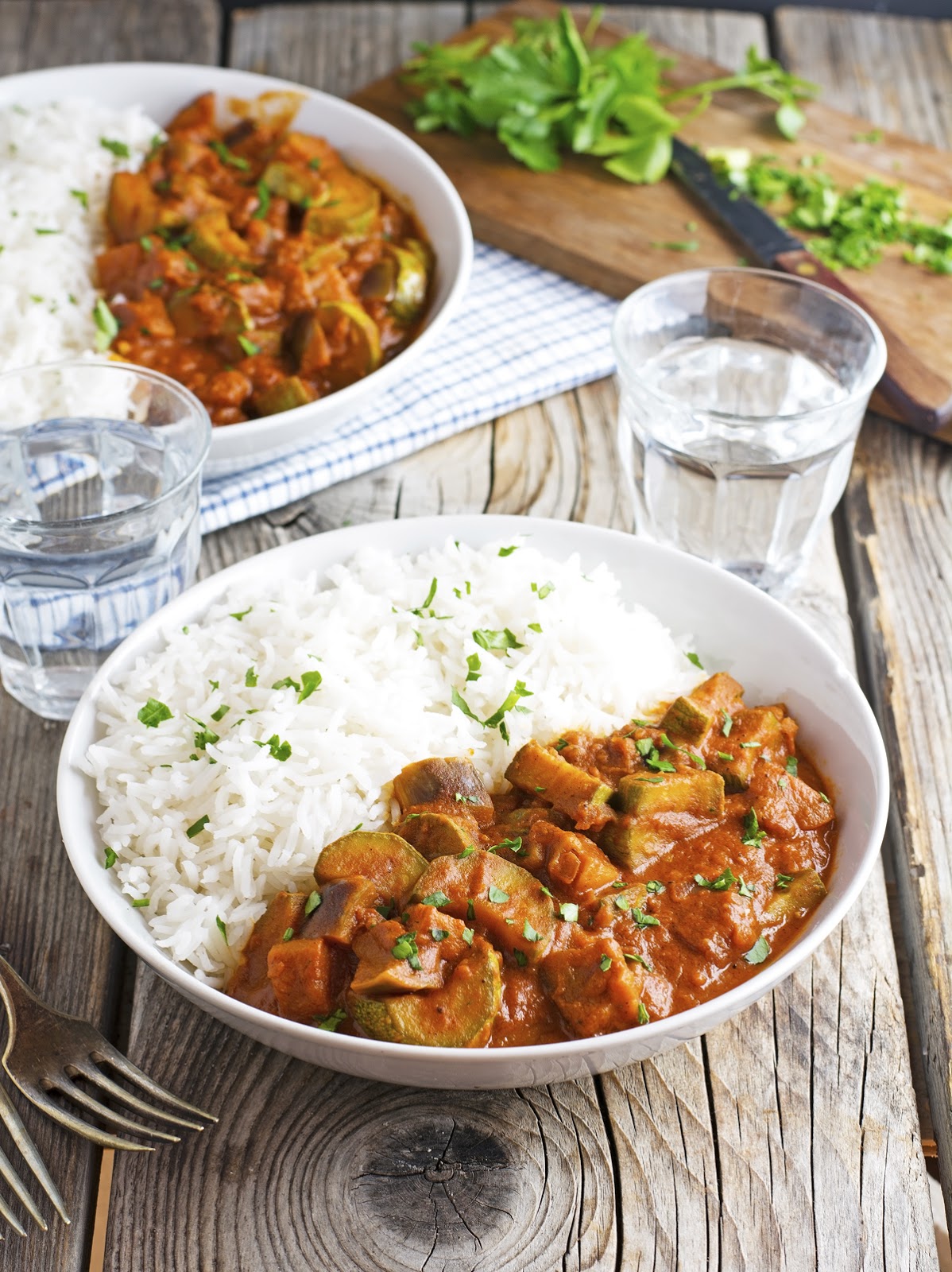The Iron You (Vegan) Creamy CrockPot Eggplant and Zucchini Curry