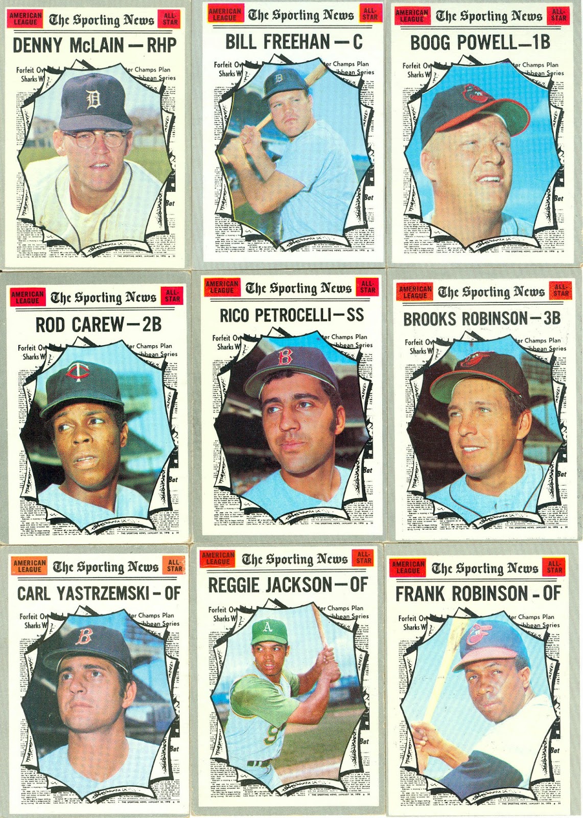 1970 Topps Baseball AllStar Cards