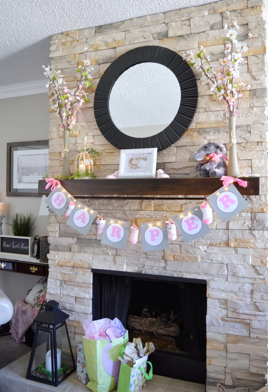 Fireplace Mantel Baby Shower Decorations Fireplace Ideas