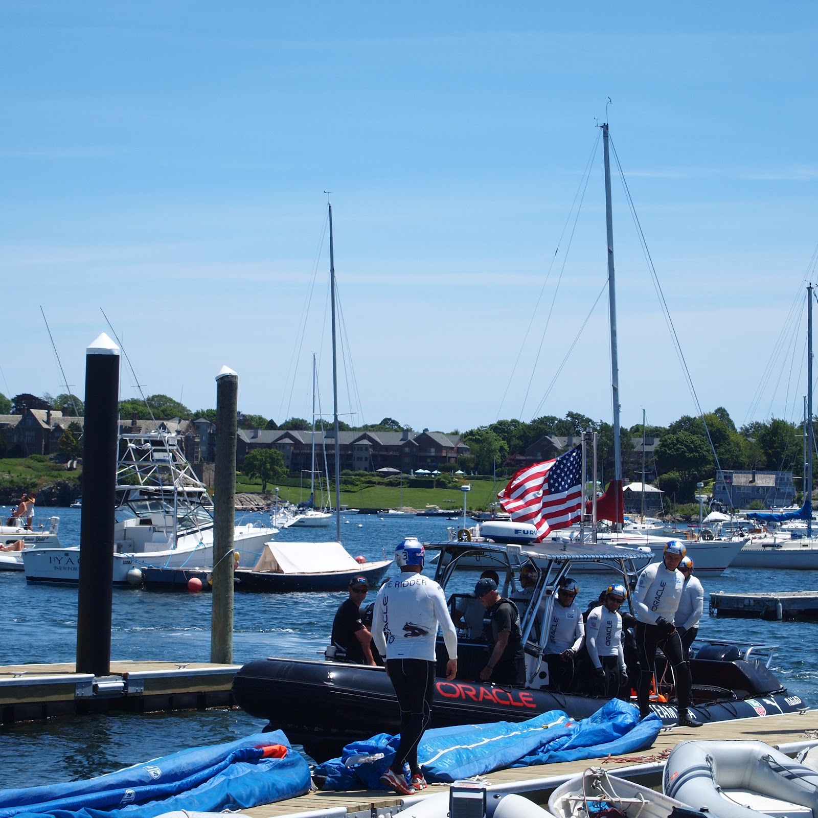 12 Meter Charters Sailing in Newport, RI Team Oracle Gets Ready for Sailing