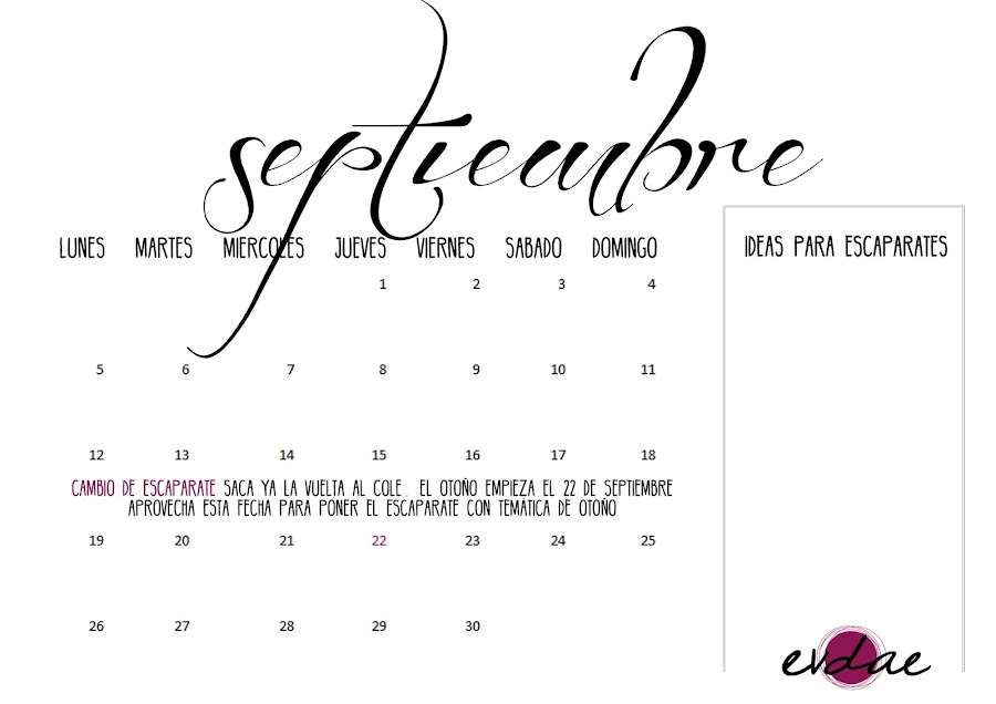 calendario escaparates 2016 septiembre