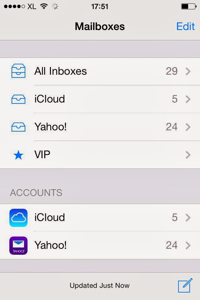 Information and Technology Blog's Setting Yahoo Mail on IOS 7.0.4