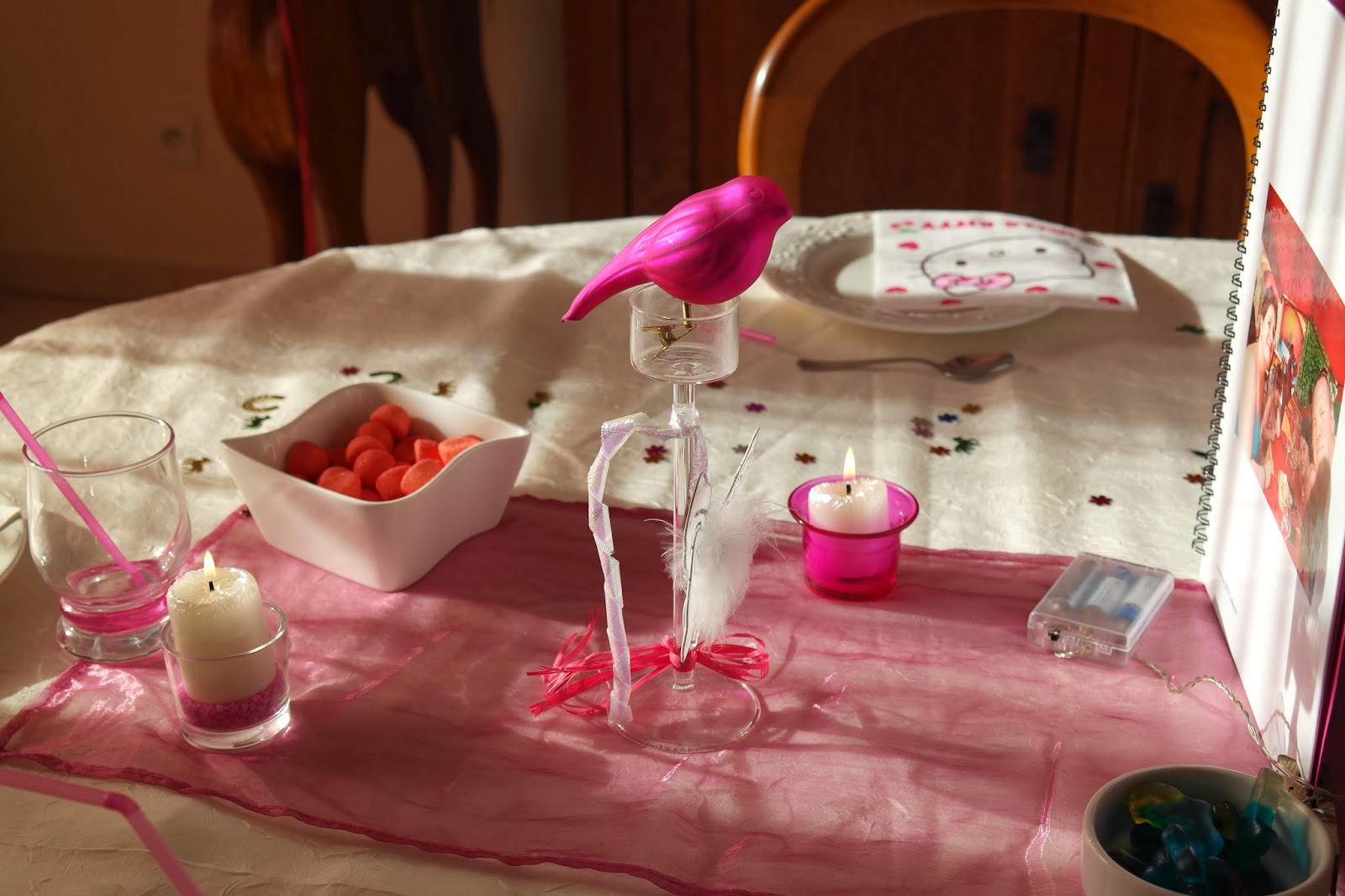 Dans la maison de Séverine: Déco de table anniversaire Rose et blanc