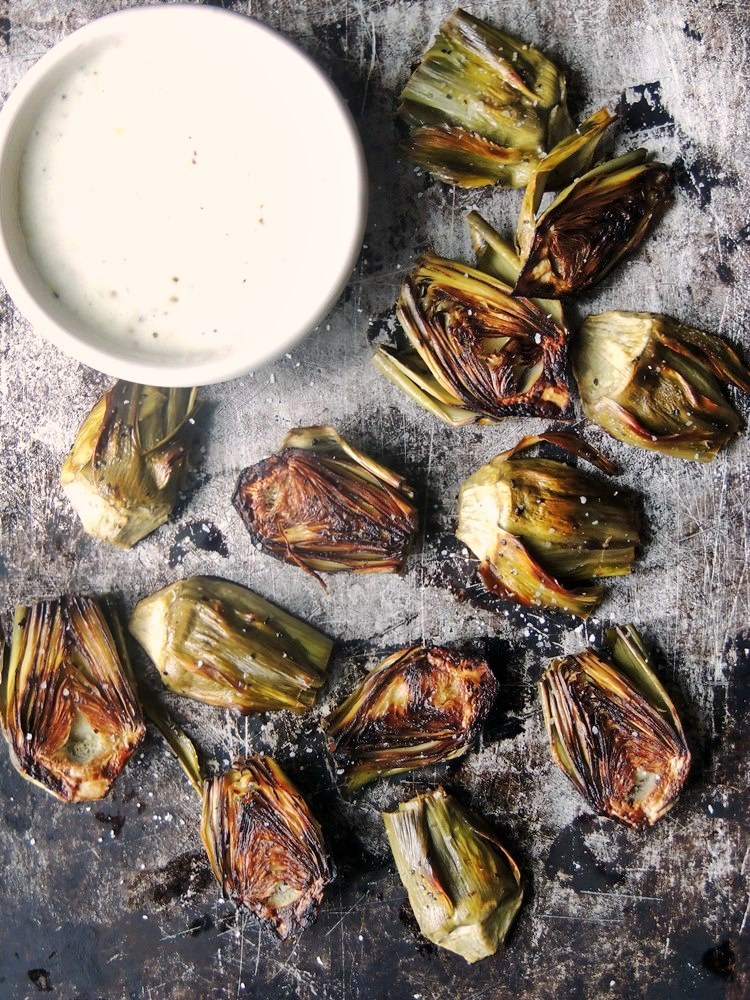 Roasted Baby Artichokes with Lemon Garlic Dipping Sauce Bobbi's Kozy