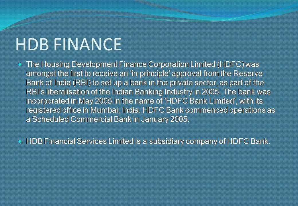 HDB GOVERNMENT FINANCIAL SERVICES